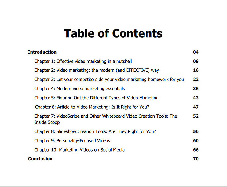 Table of Contents